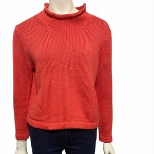 J.CREW ALWAYS 1988 Coral Pink Roll Neck Sweater M